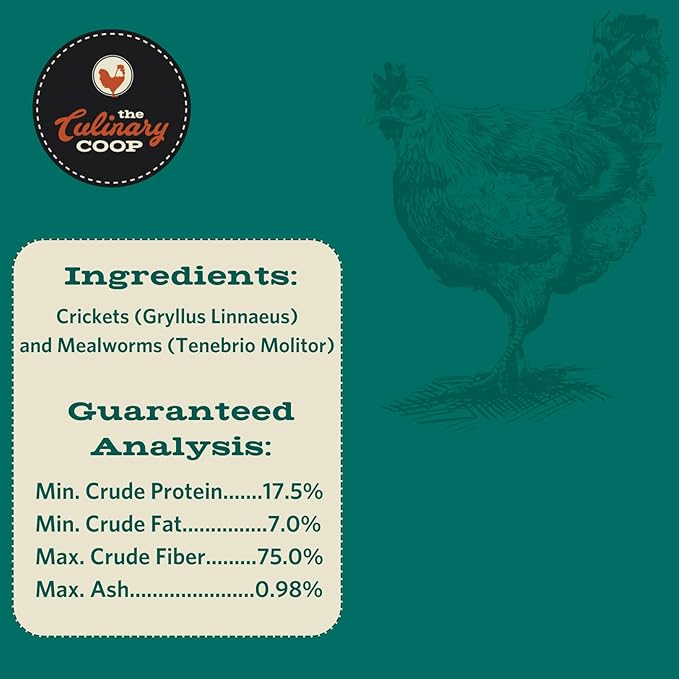 Fluker's Culinary Coop Canned Mealworms and Crickets Chicken Treat, All Natural and Packed with Protein, 2.75 oz (Pack of 2)