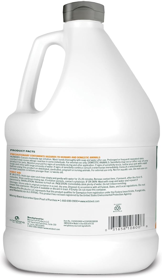 Vet's Best Flea and Tick Home Spray | Flea Treatment for Dogs and Home | Flea killer with Certified Natural Oils | 96 Ounces Refill