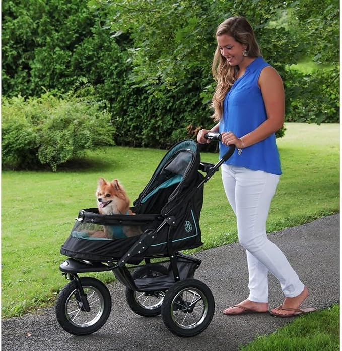 Pet Gear No-Zip NV Pet Stroller for Cats/Dogs, Zipperless Entry, Easy One-Hand Fold, Gel-Filled Tires, Plush Pad + Weather Cover Included, 3 colors