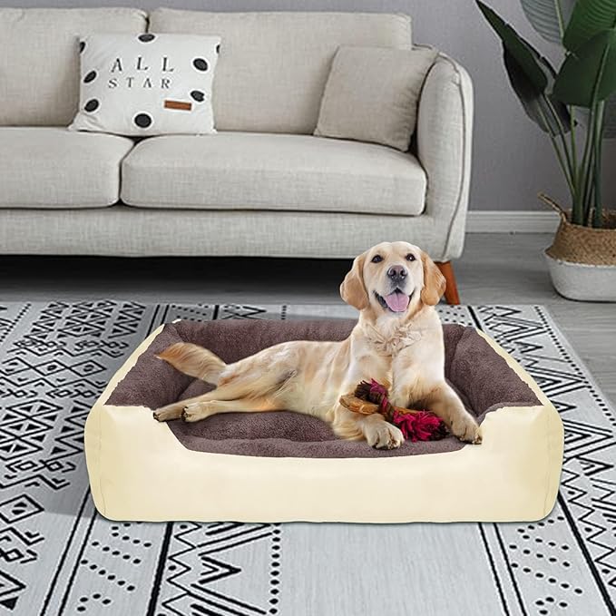 PUPPBUDD Dog Beds for Medium Dogs, Washable Dog Bed Comfortable and Breathable Pet Bed Rectangle Warming Dog Bed for Medium Dogs