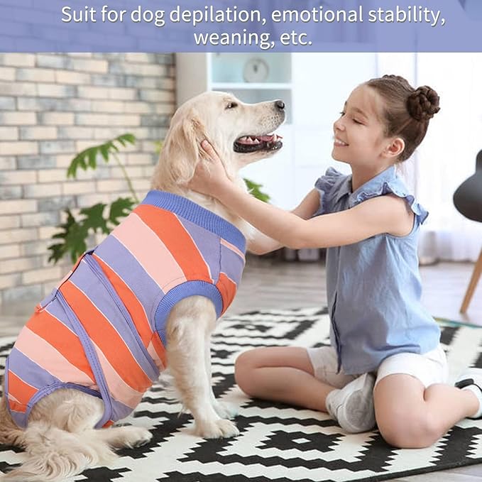 Kuoser Recovery Suit for Dogs After Surgery, Soft Dog Surgery Suit for Female Spay Male Neuter, Breathable Dog Onesie E-Collar & Cone Alternative Pet Bodysuit Anti Licking Wounds Surgical Shirt, XS