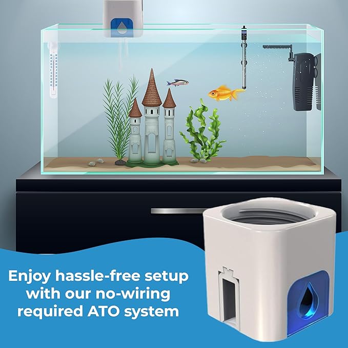 Auto Top Off Water Filler - Aquarium Mini ATO System, Water Filler & Level Controller with Float Valve - Easy to Install, Durable & No Wiring Needed - Perfect for Fish Tank & Turtle Tank