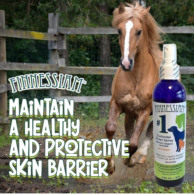 Colloidal Silver Wound and Skin Care Spray for Dogs Cats Horses, Safe to use Around Eyes, Cuts, Scratches, Burns - 8 oz