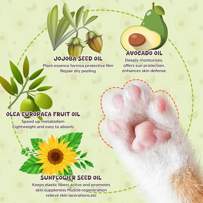 Avocado Paw Butter for Pets (33g) - Natural Moisturizing Cream for Dogs & Cats, Protects & Softens Paw Pads