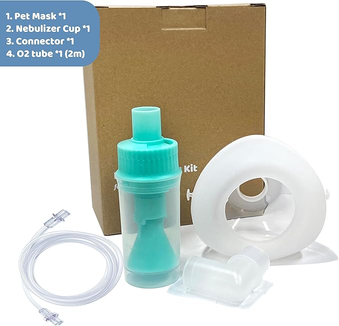 Lying Down Nebulizer Cup and Inhaler Mask for Cats and Small Dogs, Oxygen Mask for Pets (No Nebulizer Device) (S)