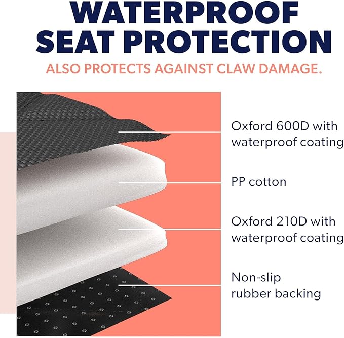 Active Pets Dog Car Seat Cover for Back Seat - Waterproof Pet Back Seat Cover for Trucks, Sedans & SUVs - Use with Chom Chom Roller Pet Hair Remover. Orange