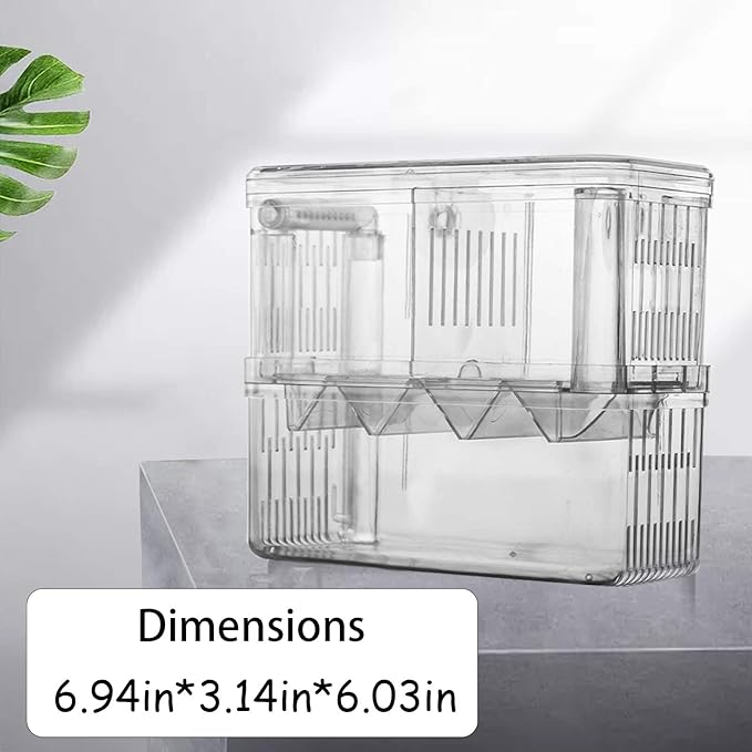 Fish Breeding Box Aquarium Fish Tank Hatchery Incubator Breeder Box Fish Breeding Tanks Acrylic White Breeder Isolation Divider Hatching Boxes with Suction Cups