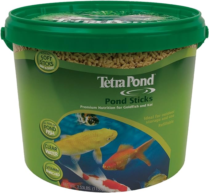 TetraPond Pond Sticks 2.65 Pounds, Pond Fish Food, For Goldfish And Koi, 16357, 2.53 Pounds