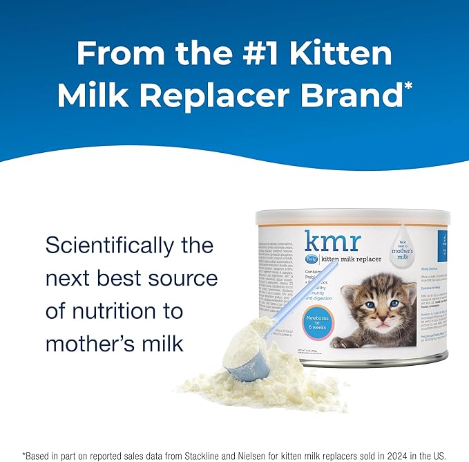 PetAg KMR Kitten Milk Replacer Powder - 6 oz, Pack of 2 - Powdered Kitten Formula with Prebiotics, Probiotics & Vitamins for Kittens Newborn to Six Weeks Old - Easy to Digest