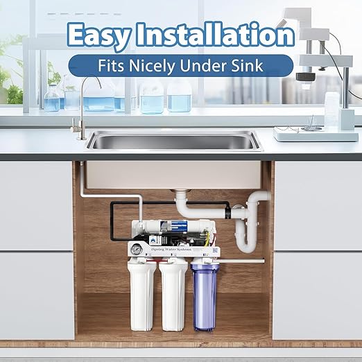 iSpring RCC1DP Tankless RO/DI System with Pump, 5 Stage De-ionization Reverse Osmosis Water Filter System, High Performing 150 GPD Tankless RO Water System for Aquarium with DI Water Filter & Pump