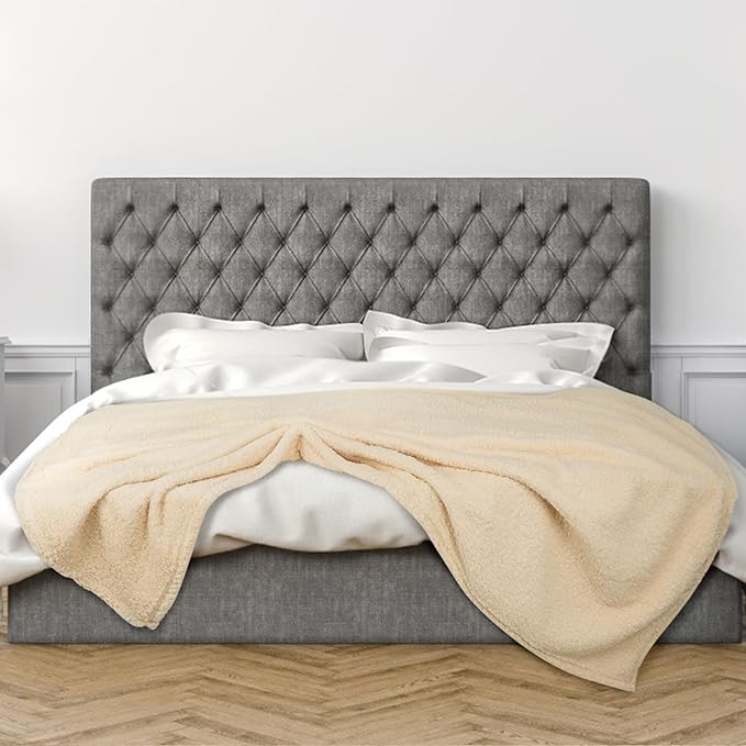 furrybaby Dog Blanket Soft Dog Blankets for Large Dogs Puppy Essentials Washable Sherpa Fleece Cat Blanket 59x78 Inches for Bed Furniture Couch Sofa (Jumbo, Beige)