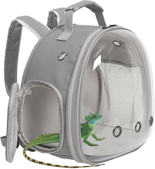 Guinea Pig Carrier,Guinea Pig Carrier for 2,Reptile Travel Carrier for Lizards Sugar Glider Hedgehog Rat Parrot Birds (Grey, Backpack)