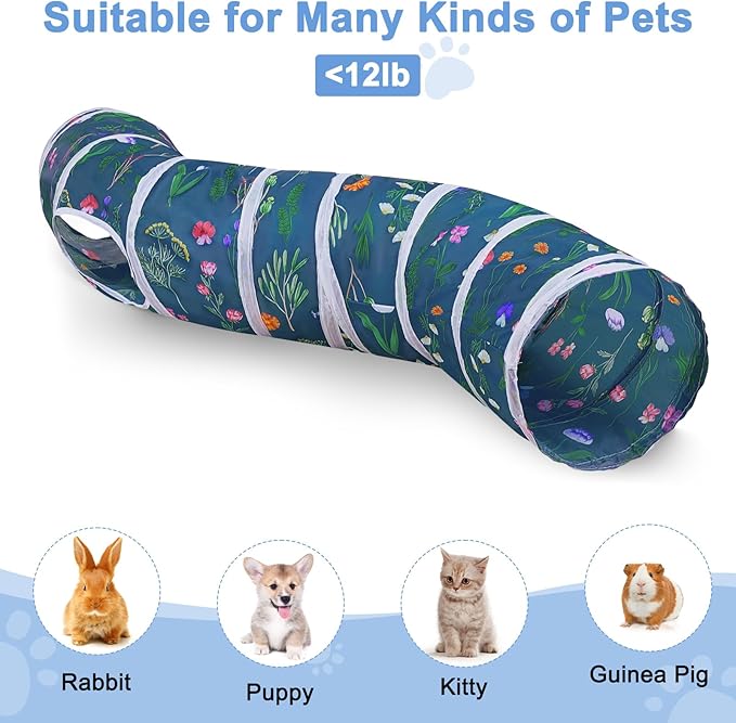 Cat Tunnel, Cat Tunnels for Indoor Cats, S-Shape Peekaboo Cat Cave with Cat Toys, Foldable Cat Tubes and Tunnels for Cats, Rabbit, Puppy, Guinea Pig