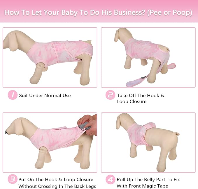 Kuoser Dog Surgery Suit, Surgical Onesie for Dogs Female Spay, Soft Dog Recovery Suit Male Neuter, Pet Abdominal Surgery Shirt Dog Body Suits After Surgery Wear, Anti Licking Dog Cone Alternative, XL