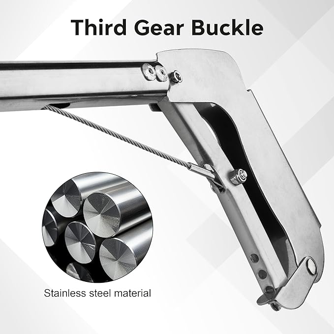 50" Snake Grabber Tool,Collapsible 3 Sections Snake Stick Stainless Stee Portable with Locking- 2 pick