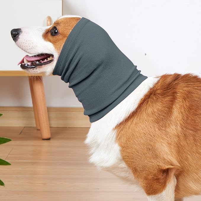Ear Hematoma Dog No Flap Dog Ear wrap Quiet Ears Noise Cancelling Headphones Ear Snood for dogs Rose+Aqua Blue M