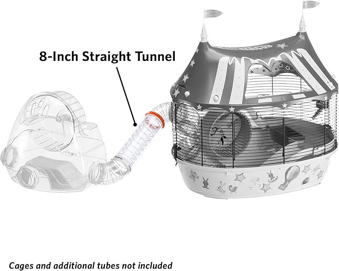 Ferplast Hamster Cage Play Tube | 8-Inch Straight Tunnel, 8L x 2.4 Diameter - Inches