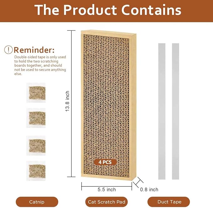 Splicing Cat Scratch Pad: Cat Scratchers for Indoor Cats, Cat Scratcher Cardboard, Cat Scratching Pad, Cat Scratching Post for Indoor Cats, Premium Scratch from Cats, Double-Sided Design