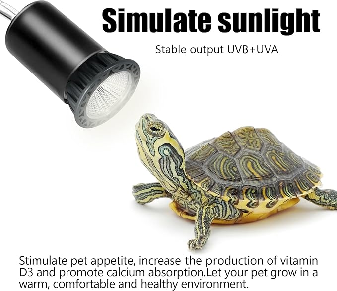 UVB Reptile Light High Intensity LED Bulb 3W 10.0 Turtle Calcium Lamp Full Spectrum Sun Heat Lamp for Desert Reptile,Turtle,Bearded Dragons and Plants