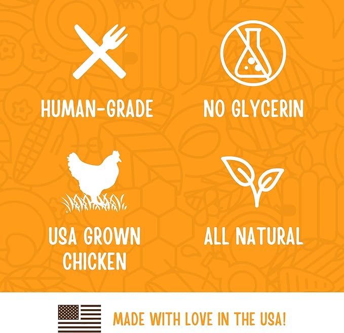 Full Moon Chicken Jerky Healthy All Natural Dog Treats Human Grade Made in USA Grain Free 6 oz