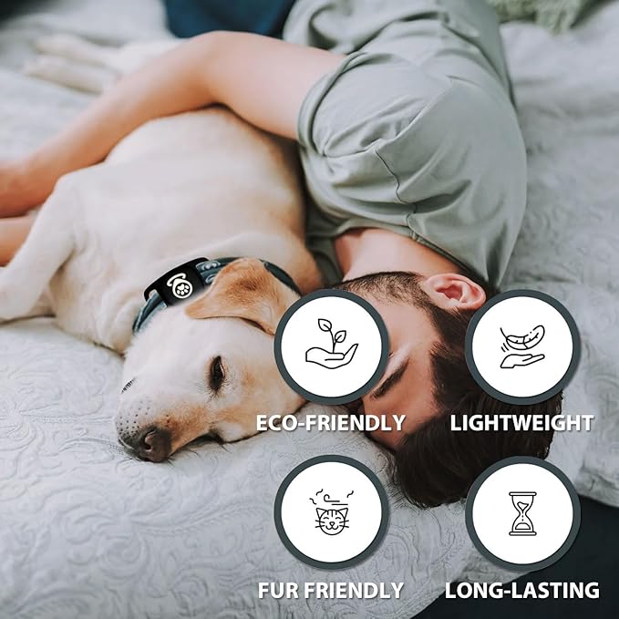 Pet Tracker for Dog, Dog Tracker Smart Pet Location Tracker with Collar Holder, Personalized Smart Item Finder, MFi Certificated Dog Tracking Device, No Monthly Fee, Works with Find My (iOS Only)