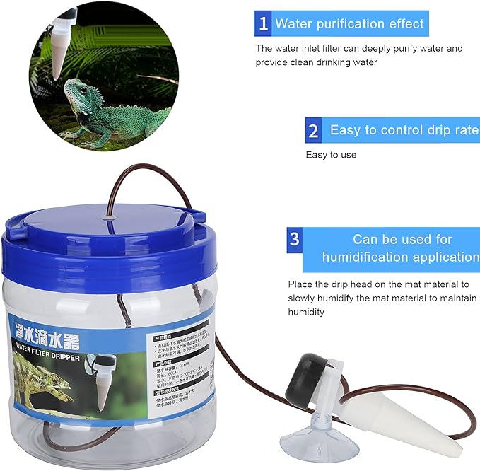 Water Dripper, Reptile Misting System Plant Mister Automatic Reptile Water Dripper Kit Plants Irrigation Devices Reptile Humidifier