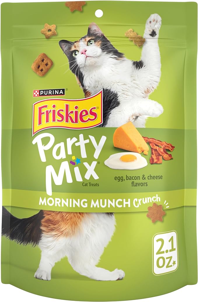Purina Friskies Party Mix Morning Munch Crunch Cat Treats - (Pack of 10) 2.1 oz. Pouches