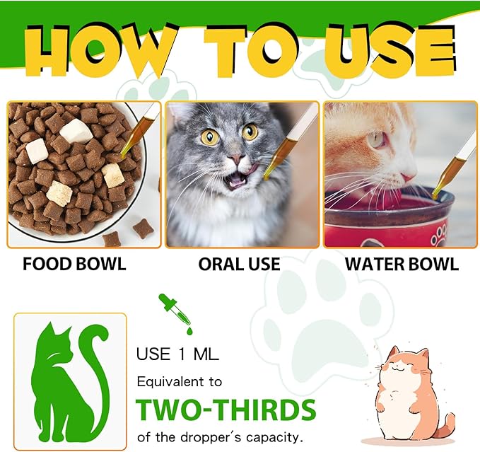Cat Constipation Relief, Cat Constipation Drops for Cats Constipation Relief - Pet Herbal Supplements for Cats Laxative Constipation Relief, Chicken Flavour - 4 Fl Oz / 2 Pack