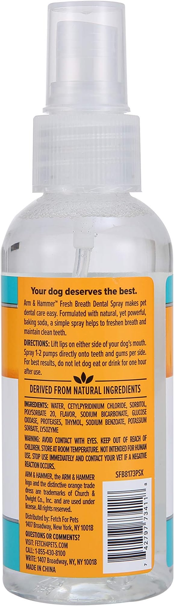 Arm & Hammer for Pets Fresh Breath Dental Spray for Dogs | Reduce Plaque & Tartar Buildup Without Brushing, 4 Ounces, Mint Flavor | Dog Teeth Cleaning Spray, Arm and Hammer Dog Dental Care