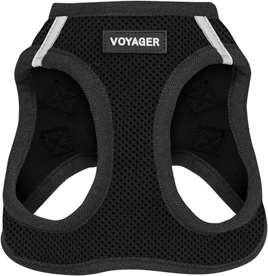 Voyager Step-in Air Dog Harness - All Weather Mesh Step in Vest Harness for Small and Medium Dogs and Cats by Best Pet Supplies - Harness (Black), L (Chest: 18-20.5")