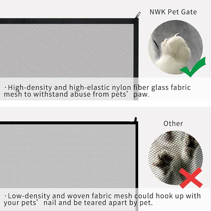 NWK Magic Pet Gate for The House Stairs Providing a Safe Enclosure for Pets to Play and Rest, 6 Loops Design (30'' X 50'')