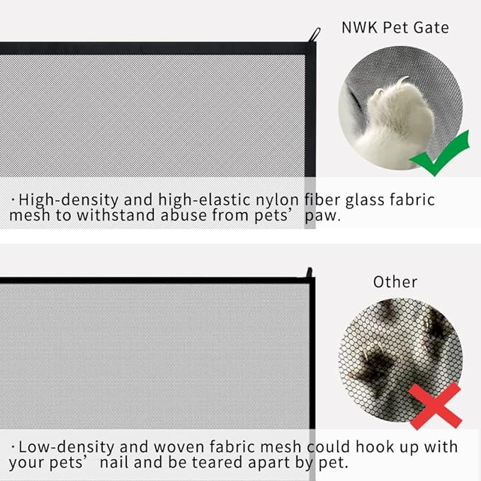 NWK Magic Pet Gate for The House Stairs Providing a Safe Enclosure for pets to Play and Rest, 6 Loops Design (30'' X 70'')
