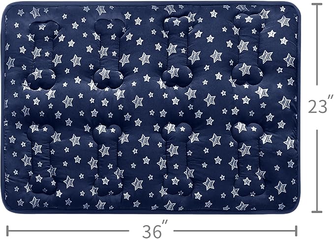Dog Crate Mat (36" X 23"), Soft Dog Bed Mat with Cute Prints, Personalized Dog Crate Pad, Anti-Slip Bottom, Machine Washable Kennel Pad