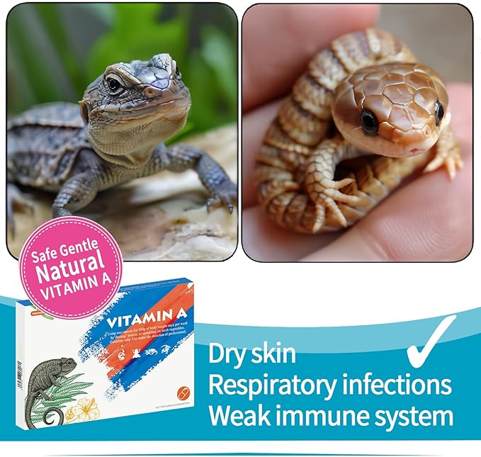 Vitamin A Supplement for Reptiles and Amphibians, 30 Capsules.
