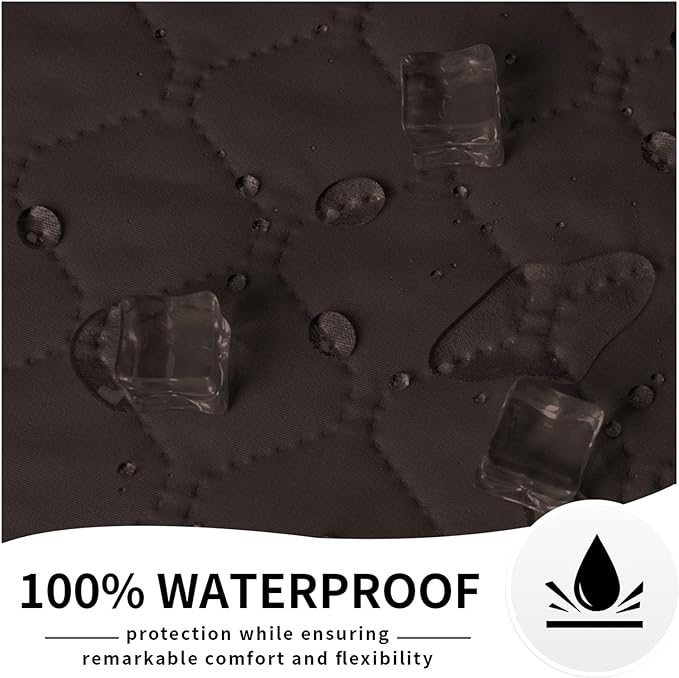 Easy-Going 100% Waterproof Dog Bed Cover Reversible Leak Proof Couch Cover Washable Sofa Cover Furniture Protector Blanket for Pets Kids Children Dog Cat (96x90 Inch, Chocolate/Beige)