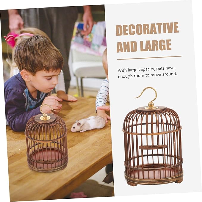 Vintage Decor Pet Cage Outdoor Cage ation Retro Decor Cages for Small Animals Hanging Cage Hanging Cage for Bird Hanging Cage for Small Animals Vintage Decorations Wooden