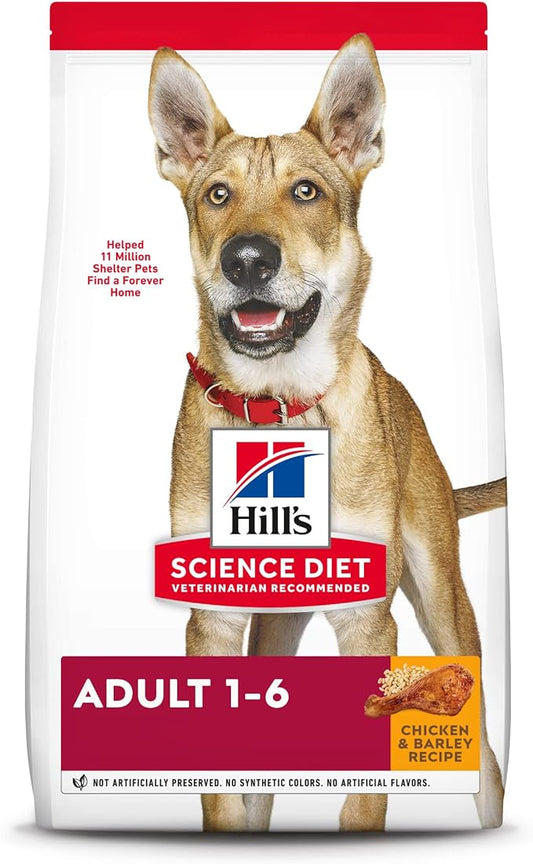 Hill's Science Diet Adult 1-6, Adult 1-6 Premium Nutrition, Dry Dog Food, Chicken & Barley, 35 lb Bag (Pack of 1)