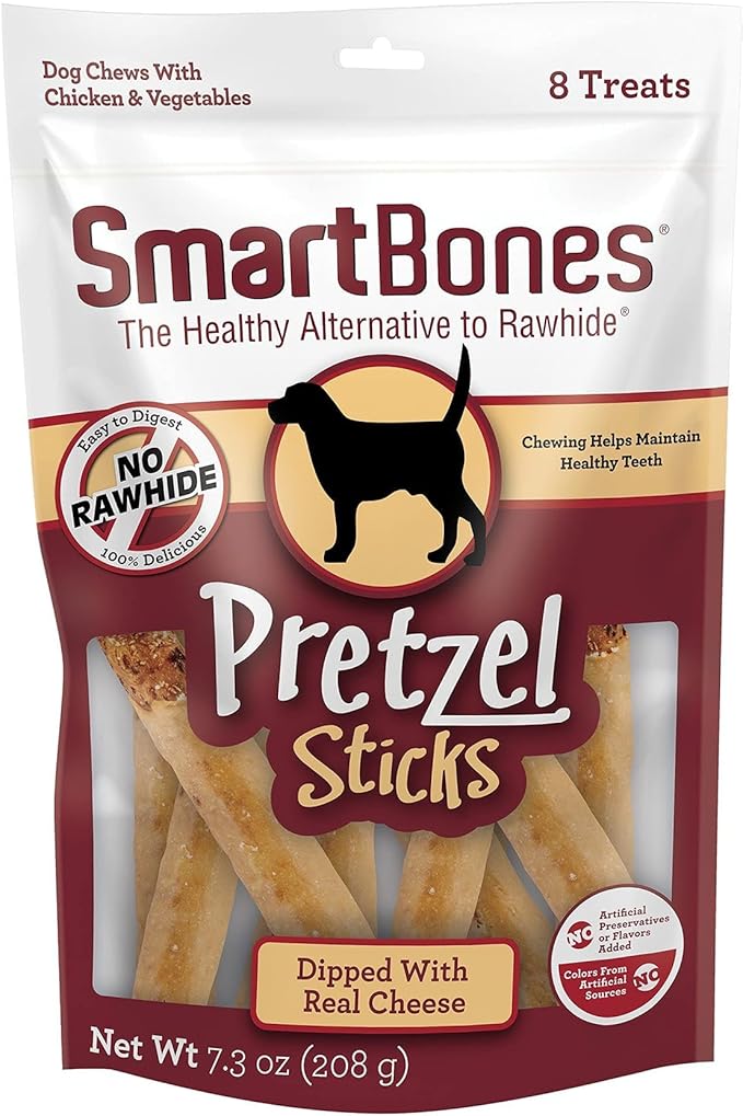 SmartBones No Artificial Colors or Preservatives Pretzel-Style Chews, Treat Your Dog to a Fun Shapped Rawhide-Free Chew 8 Count (Pack of 1)