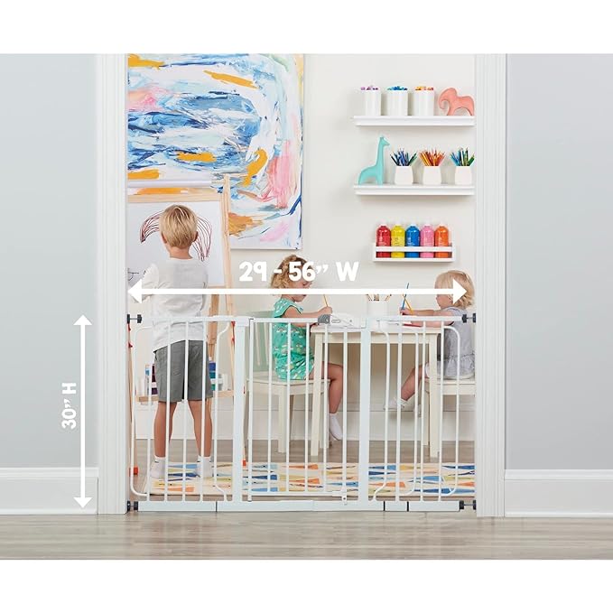 Regalo 56-Inch Extra WideSpan Walk Through Baby Gate, includes 4-Inch, 8-Inch and 12-Inch Extension & Easy Step 36" Extra Tall Walk Thru Baby Gate, includes 4-Inch Extension Kit