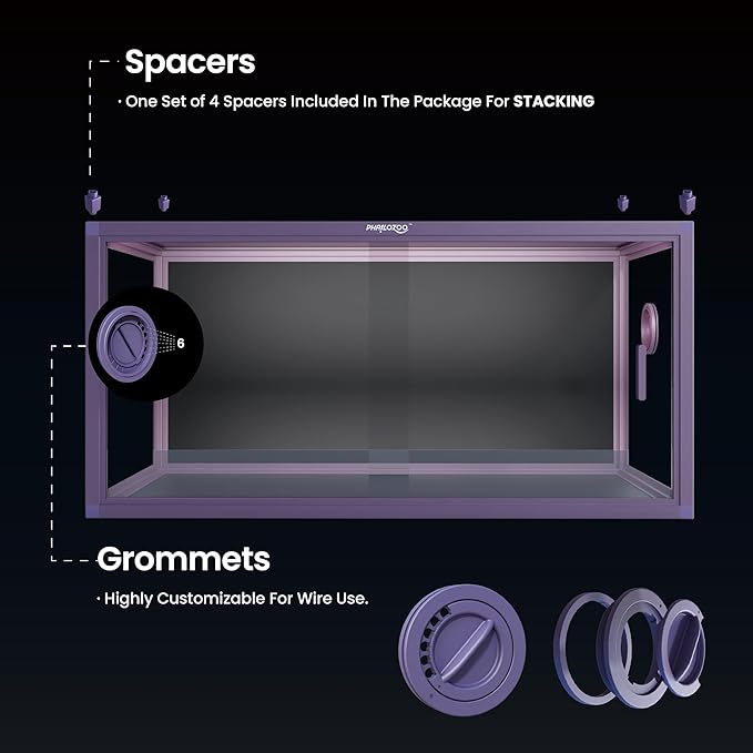 50 Gallon Reptile Tank, Front Opening Snake Tank for Easy Maintenance, Reptile Enclosure with Top Screen Ventilation 36''x18''x18''