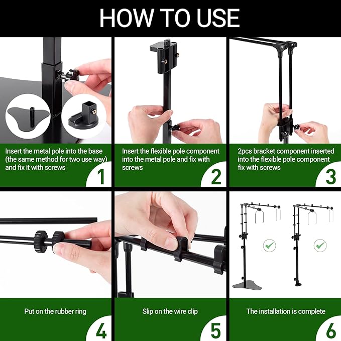 REPTI ZOO Reptile Dual Lamp Stand Adjustable Light Holder Lamp Hanging Bracket Metal Support for Reptile Glass Terrarium Heating Light Amphibians Cage