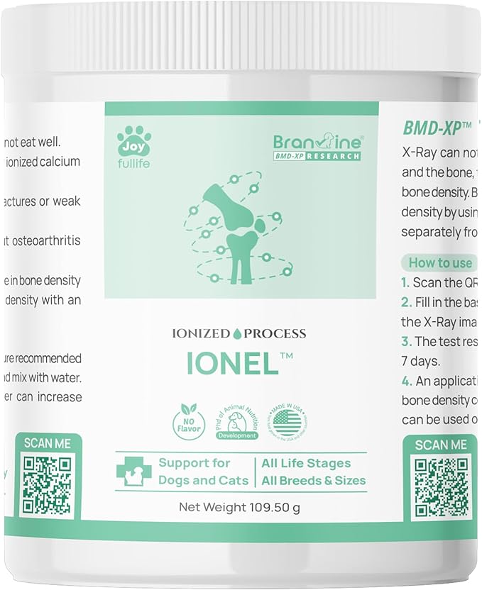 Ionel for Cats and Dogs - Supports Bone Density, Joint and Fracture with Ionized Calcium, Magnesium, Zinc, Manganese, Vitamin K2 (109.50g) (Ionel)