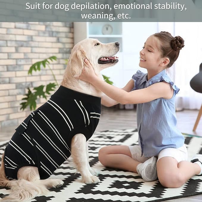 Kuoser Dog Surgery Suit, Surgical Onesie for Dogs Female Spay, Soft Dog Recovery Suit Male Neuter, Pet Abdominal Surgery Shirt Dog Body Suits After Surgery Wear, Anti Licking Dog Cone Alternative, XL