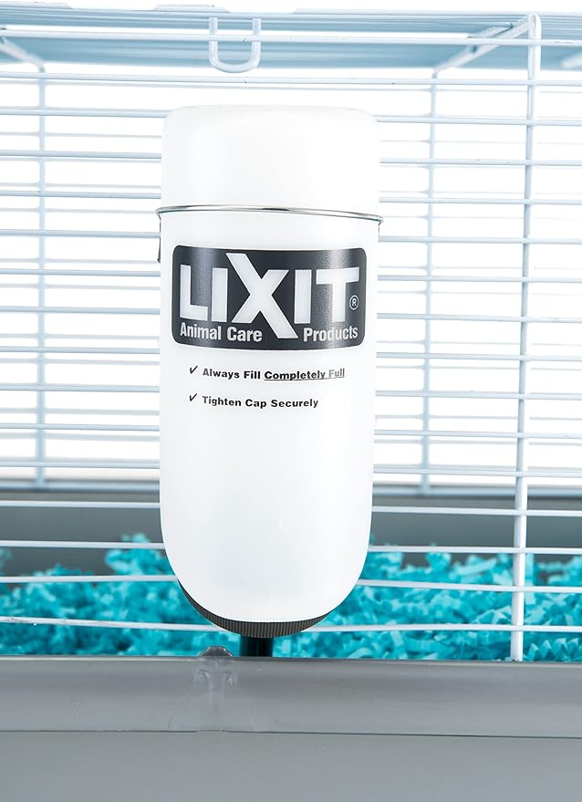 Lixit Wide Mouth BPA-Free Cage Water Bottles for Rabbits, Ferrets, Guinea Pigs, Rats, Chinchillas, Hamsters, Mice, Hedgehogs, Gerbils and Other Small Animals. (Translucent, 8 Ounce Pack of 2)