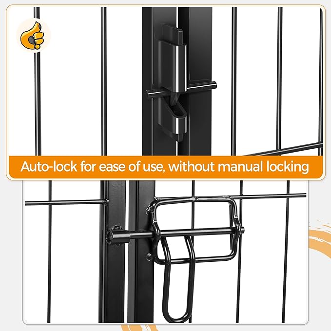 Yaheetech Foldable Pet Pen 24''H Metal Foldable Dog Playpen Puppy Cat Exercise Fence Barrier Kennel 16 Panels/32 Panels 32 Panels