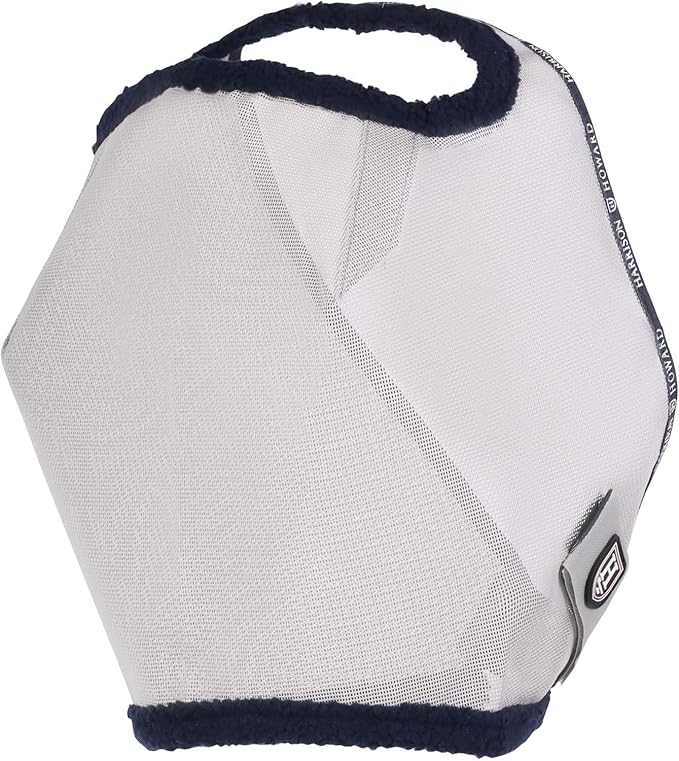 Harrison Howard All Round Mesh Horse Fly Mask UV Protective with Fleece Padded Edging Original Grey L