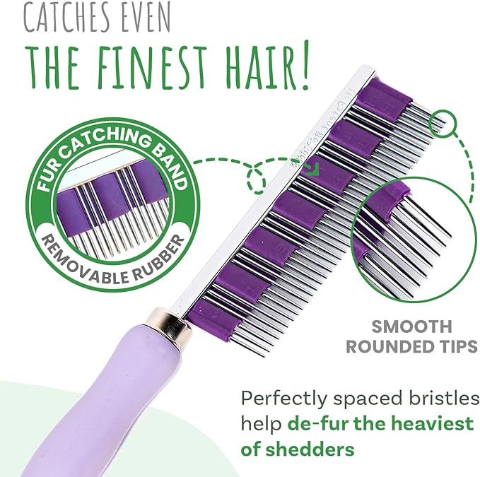 Small Pet Select - Hair Buster Comb for Rabbits, Cats and Dogs, Metal Pet Comb for Shedding and Detangling, Grooming Tool for Small Pets with Long and Short Fur