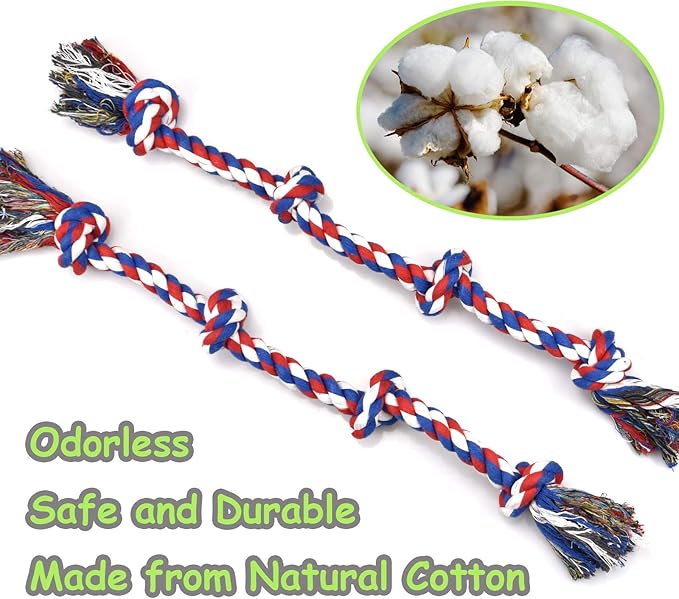 Rope Dog Toys for Aggressive Chewers Large Breed Medium Breed, Small Dog Puppy Teething Chew Toys Heavy Duty Dental Dog Rope Toys Prevents Boredom and Relieves Stress