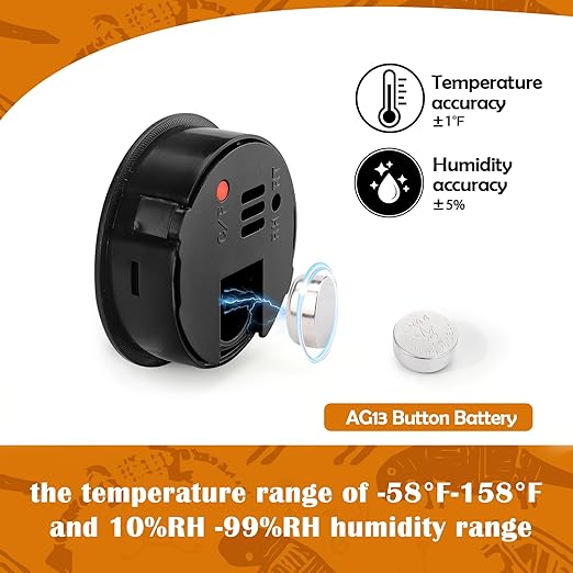 Palksky Reptile Thermometer and Humidity Gauge 2 PCS for Bearded Dragon, Jumping Spider, Leopard Gecko, Hermit Crab, Gecko, Ball Python, Lizard, Reptile Tank Accessories