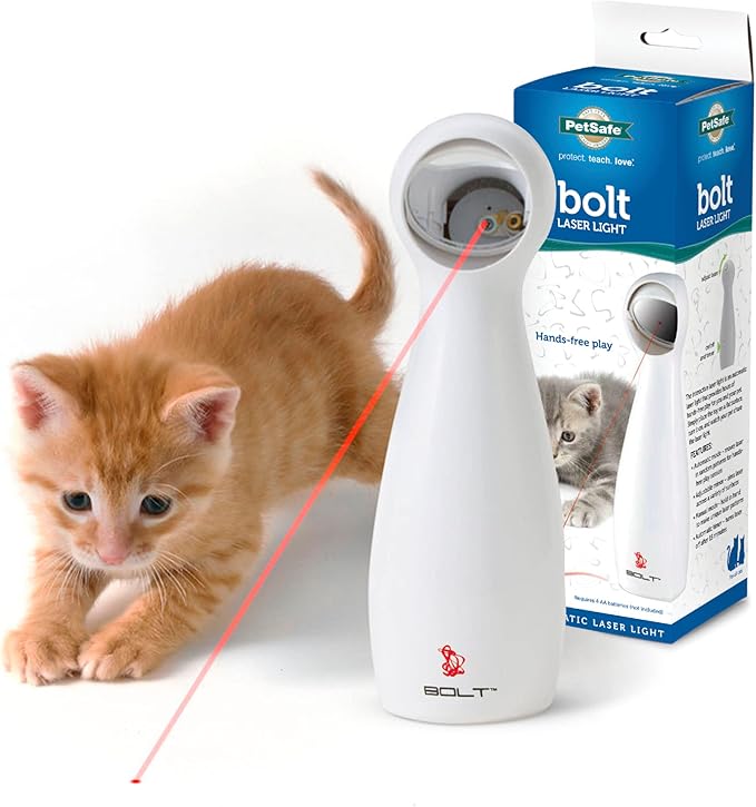 PetSafe Bolt Automatic, Interactive Laser Cat Toy - Adjustable Laser with Random Patterns